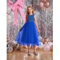 thumbnail image 3 of Arshiner Flower Girl Dress V-Back Bowknot Formal Pageant Ball Gown Wedding Party Long Tulle Dresses, 3 of 6