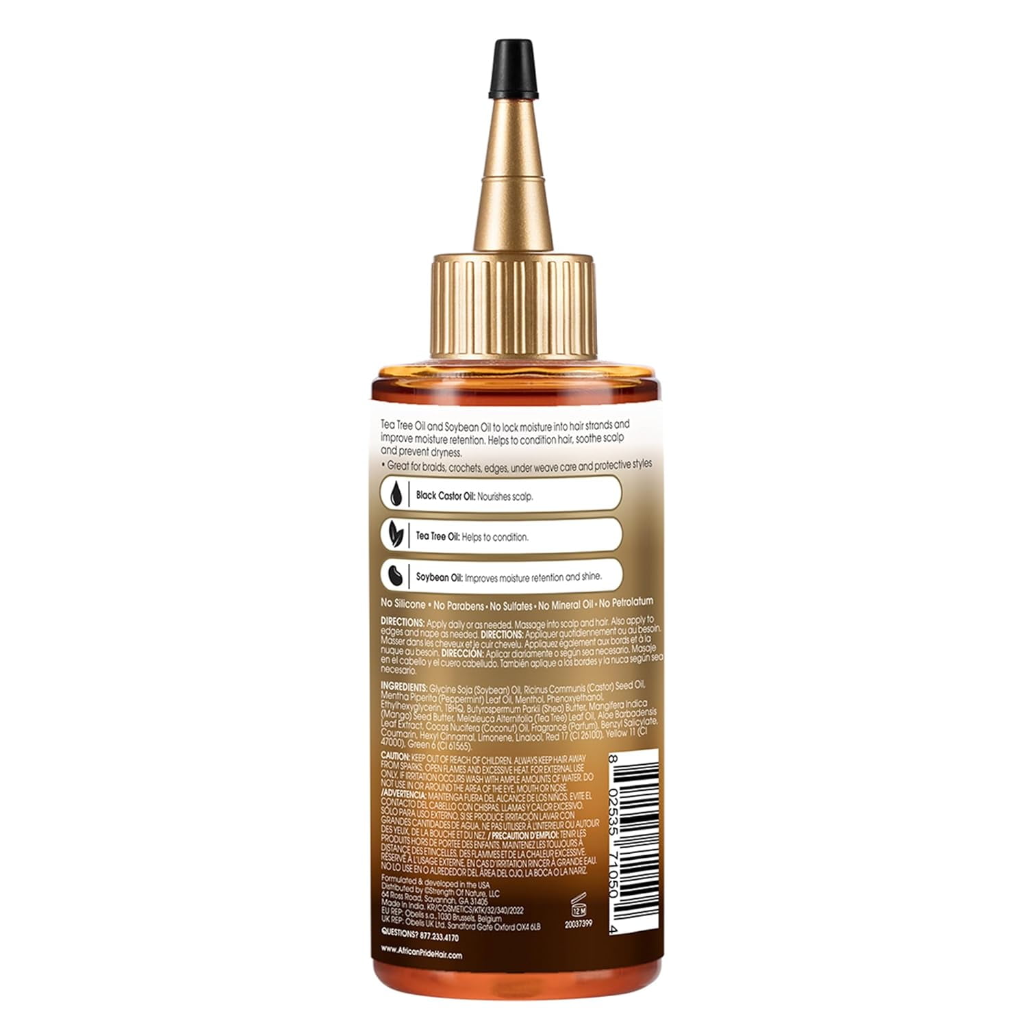 African Pride Black Castor Miracle Hair and Scalp Sealing Oil, 6 oz, 2 pack