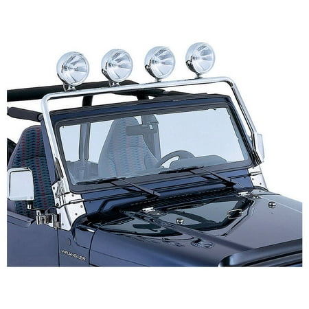 Rugged Ridge by RealTruck Light Bar for Wrangler TJ | Full Frame, Stainless Steel | 11138.01 | Compatible with 1997-2006 Jeep Wrangler TJ
