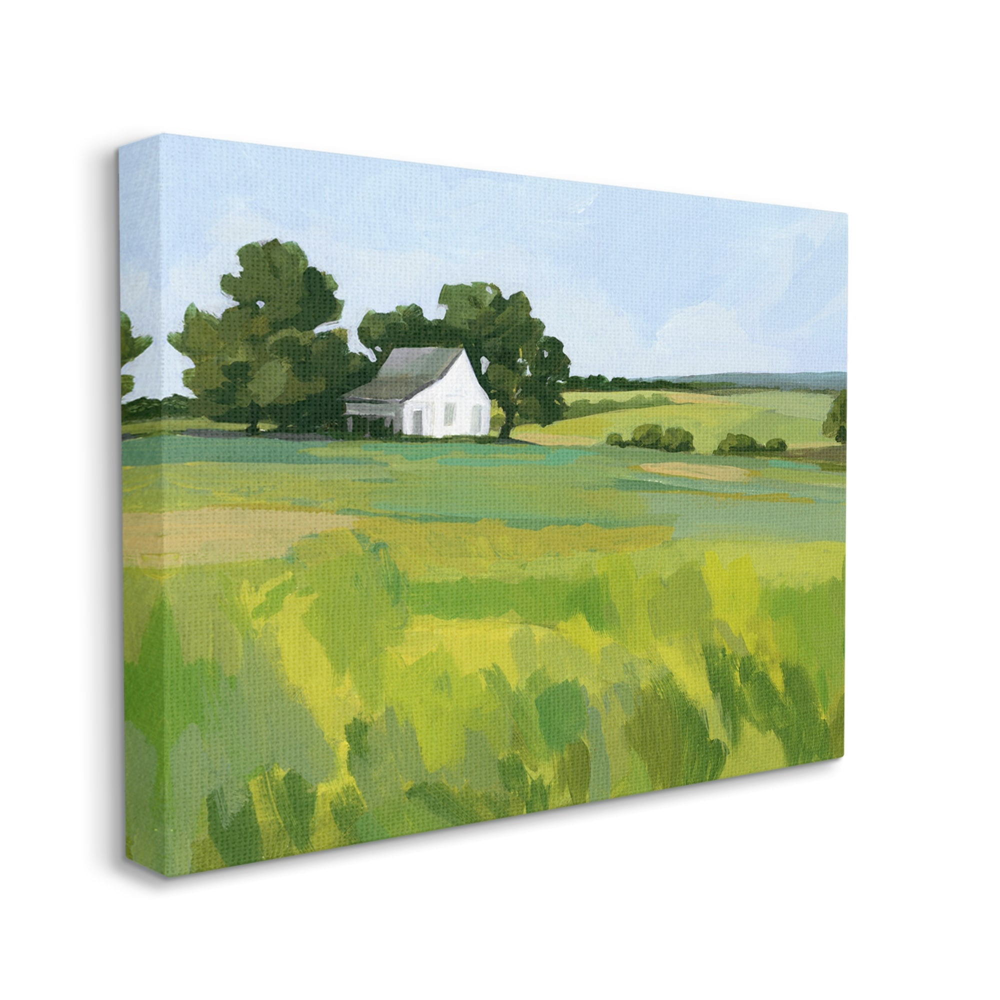 Stupell Rural Barn Abstract Scenery Landscape Painting Gallery Wrapped Canvas Print Wall Art