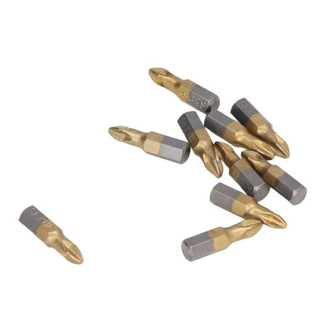 

10Pcs Cross Screwdriver Bits Non Slip Screwdriver Bits Screwdriver Bits Set Non Slip 1/4in Hex Shank Ti Coated Alloy Steel Power Tools Short
