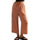 thumbnail image 1 of Pantalones Anchos Cómodos de Verano para Mujer, Color Marrón, Talla M, 1 of 5