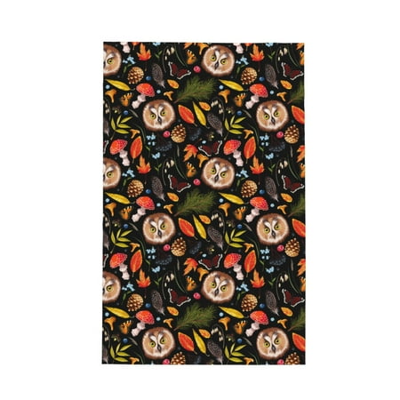 

Matuu Owl And Leaves for Waffle Kitchen Towel Dish Towels Hand Towels for Kitchen 16 X 26 Inches