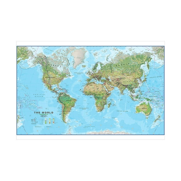 WCIC World Maps Wall Hanging Wall Art Wall Decor for Living Room Bedroom Kids Study 3ft x 2ft