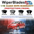 thumbnail image 2 of 2006 Toyota Prius Beam Wiper Blades Wipers w/1yr Warranty (Set of 2) (WiperBladesUSA), 2 of 5