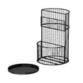 thumbnail image 4 of Paragüero para el hogar, soporte para para la entrada, práctico organizador de cubo decorativo de 2 capas, soporte de drenaje para bastones Negro, 4 of 8