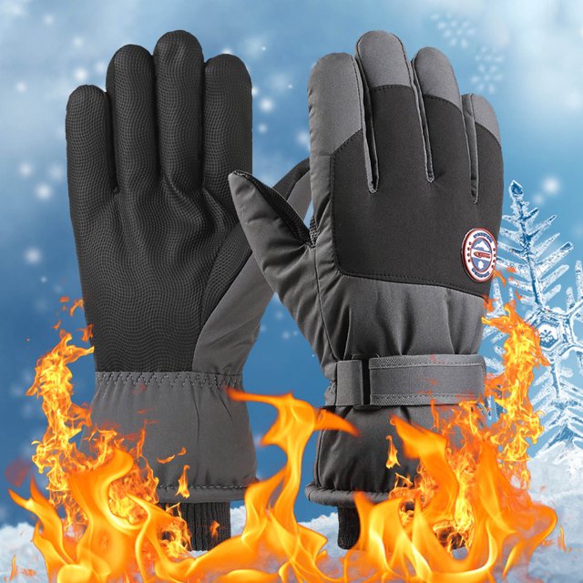 Ganfancp Guantes de Esquí Invierno Hombres y Mujeres Ciclismo Al Aire Libre a Prueba de Viento y de Lana Guantes Gruesos Calientes Guantes Impermeables Antideslizante Ofertas Del Día Sólo En Línea Gu