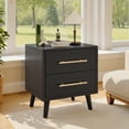 thumbnail image 3 of Noelse Bedroom Set with Storage, Modern Small Space Bedroom Furniture Set Includes 6 Drawer Dresser, 5 Drawer Chest, 2 Nightstands, Black Wood Dresser Set, 3 of 11