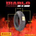 thumbnail image 2 of Neumático para Moto Pirelli Diablo Rosso II 180/55 ZR 17, 2 of 8