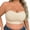 Beige, variant on ,Women's Front Hook Closure Bras Oversized Non- Push up Bandeau Bra Strapless Breathable Comfort Large Tube Top Beige XL