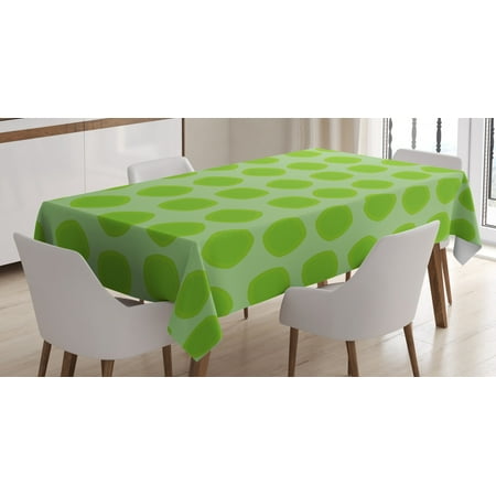 

Lime Green Tablecloth Simplistic Formless Geometric Shapes in Different Shades Kids Nursery Theme Rectangular Table Cover for Dining Room Kitchen 60 X 90 Inches Almond Green by Ambesonne