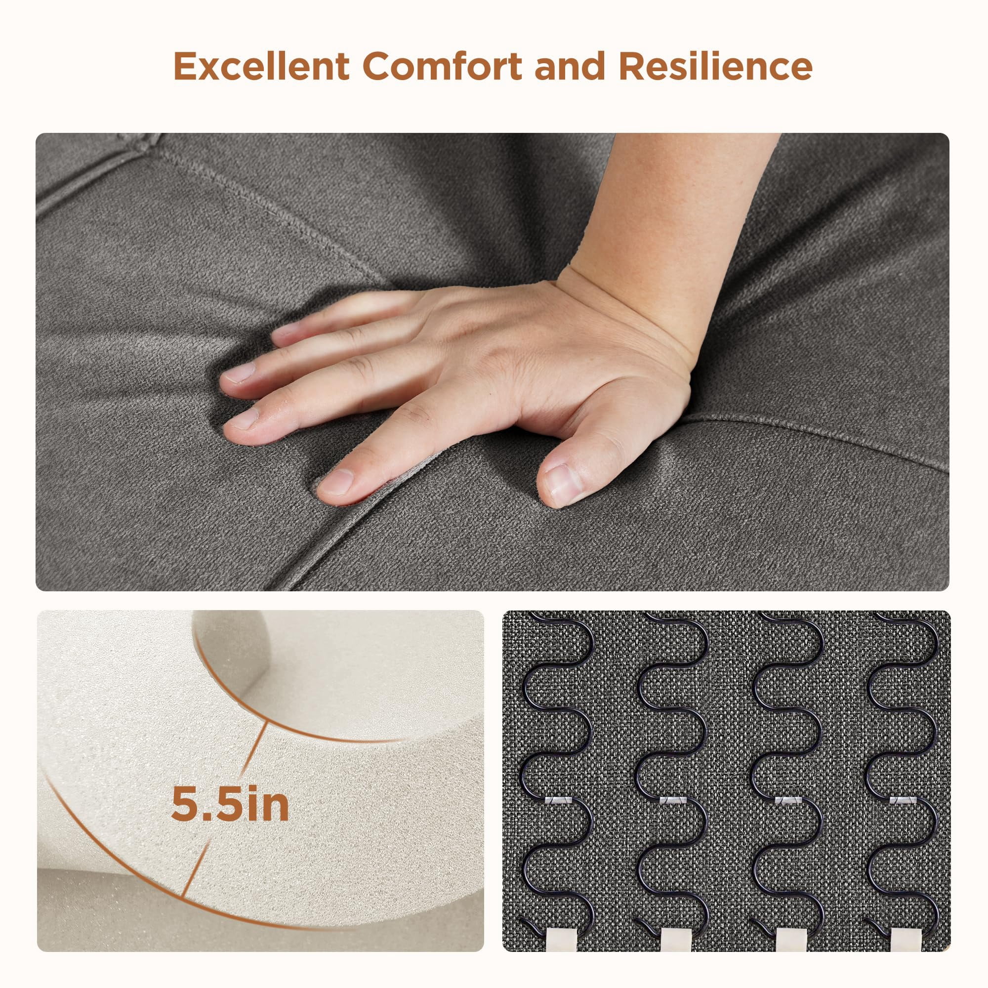 Couch Bed, Lofka Convertible Sofa and Couch Bed with Adjustable Backrest, Dark Gray Recliner