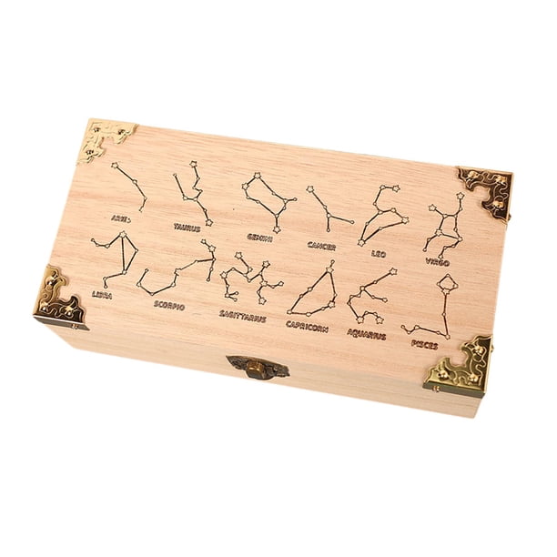 Caja de madera con tapa, duradera, para guardar baratijas, tarjetas y recuerdos. Estilo C