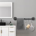 thumbnail image 3 of Jeasor Toallero de tubo industrial, toallero, resistente, montado en la pared, rústico, soporte para toallas de baño para baño (negro, 24.0 in), 3 of 5