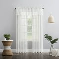 thumbnail image 6 of No. 918 Delia Embroidered Floral Sheer Rod Pocket Curtain Panel, 50"W X 96"L, Ivory, 6 of 7