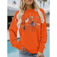 thumbnail image 1 of Pisexur Chemise à Manches Longues pour Femmes Tissu de Haute Qualité Hauts pour Femmes Mode Décontractée Ample Col Rond Imprimé Sweat à Capuche Manches Longues Orange,m, 1 of 6