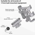 thumbnail image 2 of Adaptador de Rótula de Aluminio de 17 mm con Rosca de 1/4 Pulgada, Brazo de Zócalo de 17 mm, Bola de TPU para Soporte de Teléfono de Bicicleta o Motocicleta., 2 of 5