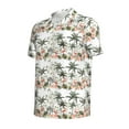 thumbnail image 2 of Balery Flamingo Palm Trees Printed Men’s Short Sleeve Polo Shirt, Midweight Men's Shirt,Golf Polo shirts -XX-Large, 2 of 9