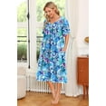 thumbnail image 3 of Oudiya Womens House Dress Short Sleeve Mumu Dress Floral Print Nightgown with Pockets, S-4XL, 3 of 6