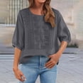 thumbnail image 2 of Sexlip Women's T-Shirt Round Neck Short Sleeve Loose Fit Breathable Comfortable Wear All Occasion Use Soft Comfortable Blue XXXL, 2 of 9