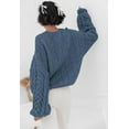 thumbnail image 5 of PRETTYGARDEN Womens Sweaters Fall Cable Knit Long Sleeve Crewneck Oversized Sweater Chunky Pullover Loose Outfits, 5 of 7