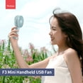 thumbnail image 2 of Yoobao Y-F3 USB Fan Rechargeable Handheld Mini Fan Desktop 3-level Small Fans Electrical Fan White 3000mAh, 2 of 7