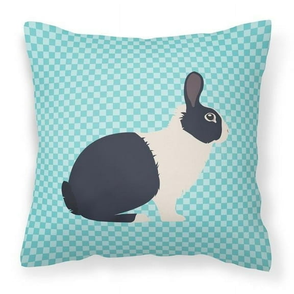 Carolines Treasures BB8132PW1414 Dutch Rabbit Blue Check Fabric Decorative Pillow, 14 x 14 in.