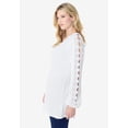 thumbnail image 3 of Roaman's Women's Plus Size Lace Trim And appliquéd Tee, 3 of 6