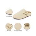 thumbnail image 4 of BLISSFUL STEP Women's Closed Toe Buckle Slip on Slides Platform Mules Beige (Size 7), 4 of 7