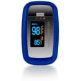 thumbnail image 3 of AccuMed CMS-50D1 Finger Pulse Oximeter Blood Oxygen Sensor SpO2 for Sports and Aviation. Portable and Lightweight with LED Display, 2 AAA Batteries, Lanyard and Travel Case (Blue), 3 of 6