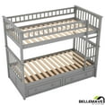 thumbnail image 6 of Bellemave Twin Over Twin Bunk Bed with 2 Storage Drawers,Wooden Bunk Bed Frame with Guardrails for Bedroom, Can be Convertible into 2 Beds (Gray), 6 of 16