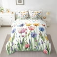 thumbnail image 2 of Castle Fairy Boys Girls Colorful Tulip Flowers Twin Bedding Sets 7-Piece,Spring Garden Butterflies Bedding Comforter Set Microfiber,Chic Floral Blossoms Breathable Sheet Sets,Ultra Soft Home Decor, 2 of 8