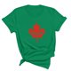 thumbnail image 3 of Fiudx Camisas de Mujer Camiseta Básica de Verano de Manga Corta Informal para Mujer, Blusa con Estampado de Hoja de Arce Del Día de Canadá, Camiseta con Cuello Redondo, 3 of 3