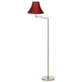 thumbnail image 3 of 360 Lighting Modern Swing Arm Floor Lamp 60.5" Tall Brushed Nickel Red Silk Dupioni Bell Shade for Living Room Reading Bedroom Office, 3 of 4