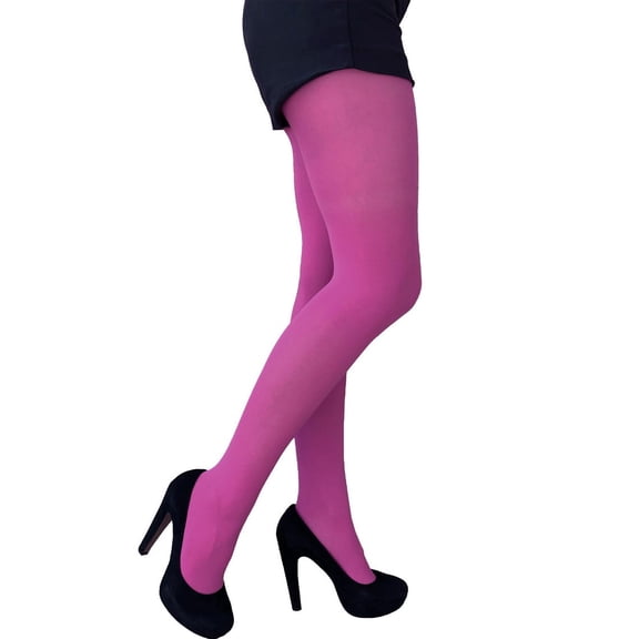 Fuchsia Pink Opaque Tights For Women