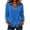 32# Blue, variant on Women's Waffle Knit Long Sleeve TopDenim Collar Layered Look Shirt, Button V Neck Casual Tunic Blouse for Everyday Fall Outfits M Blue