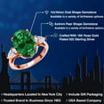 thumbnail image 2 of Gem Stone King 18K Rose Gold Plated Silver Green Created Emerald and Lab Grown Diamond Engagement Ring for Women | 4.70 Cttw | Oval 14X10MM | Gemstone May Birthstone | Size 8, 2 of 6