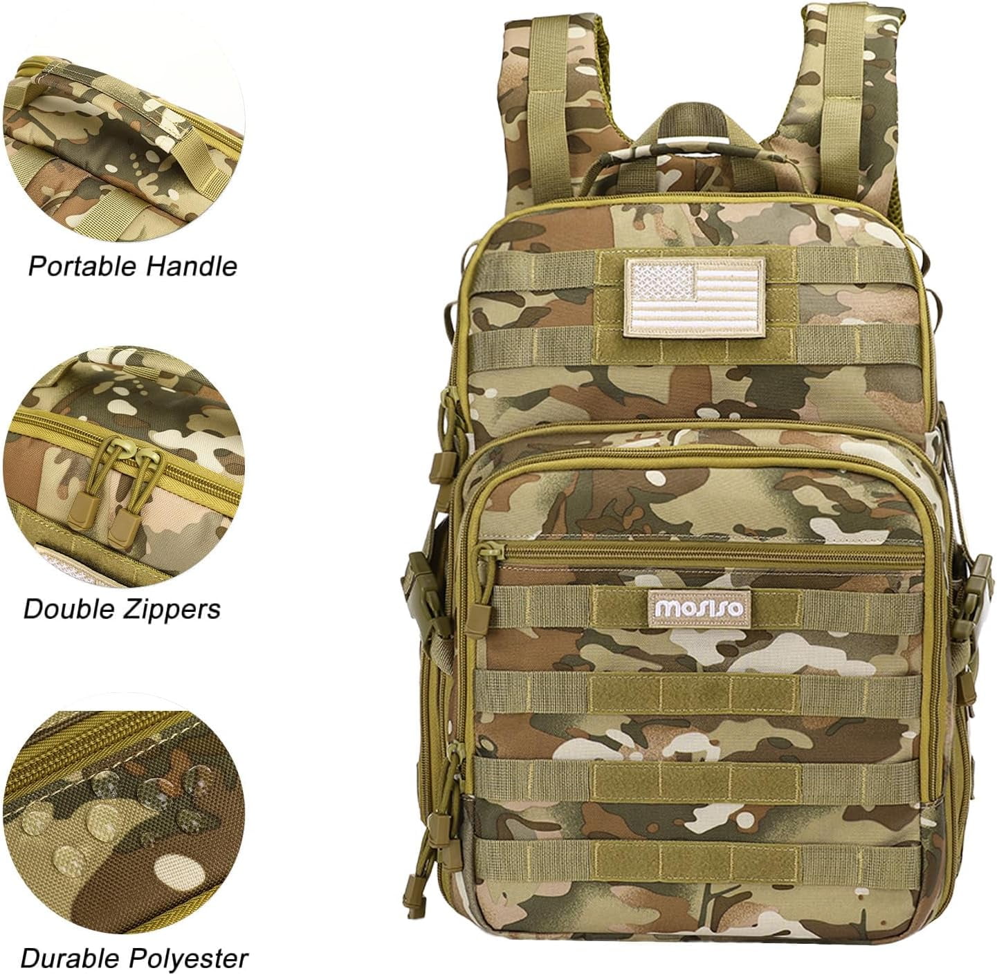 MOSISO Camera Backpack, DSLR/SLR/Mirrorless Photography Tactical Camera Bag Case with Tripod Holder & 15-16 inch Laptop Compartment & USA Flag Compatible with Canon/Nikon/Sony