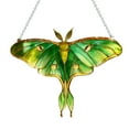 thumbnail image 2 of ToyKingdee Luna Moth Stained Glass Window Hanging - Handmade Real Glass Suncatcher - Elegant Butterfly Light Catcher Gifts for Mother, Women, Grandma, 2 of 9