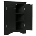 thumbnail image 6 of Tcbosik Floor Corner Cabinet with Adjustable Shelves and 2 Doors, Free-Standing Storage Cabinet, Triangle Bathroom Cabinet for Kitchen, Bedroom, Living Room, Black, 6 of 10