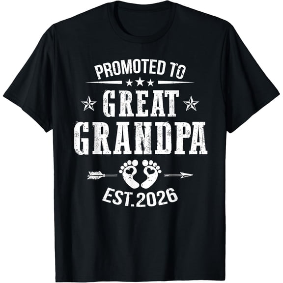 Playful Comfort Tee - Promoted To Great Grandpa Est 2026 Soon To Be Grandpa T-Shirt