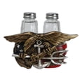 thumbnail image 4 of US Navy Sailor Eagle Anchor Trident Emblem And Flag Salt Pepper Shakers Holder, 4 of 9