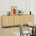 thumbnail image 6 of PHOYAL Fluted Sideboard and Buffets, Beige Buffet Cabinet with 2 Doors and Adjustable Shelves, Accent Cabinet for Living Room Kitchen Entryway, 6 of 10