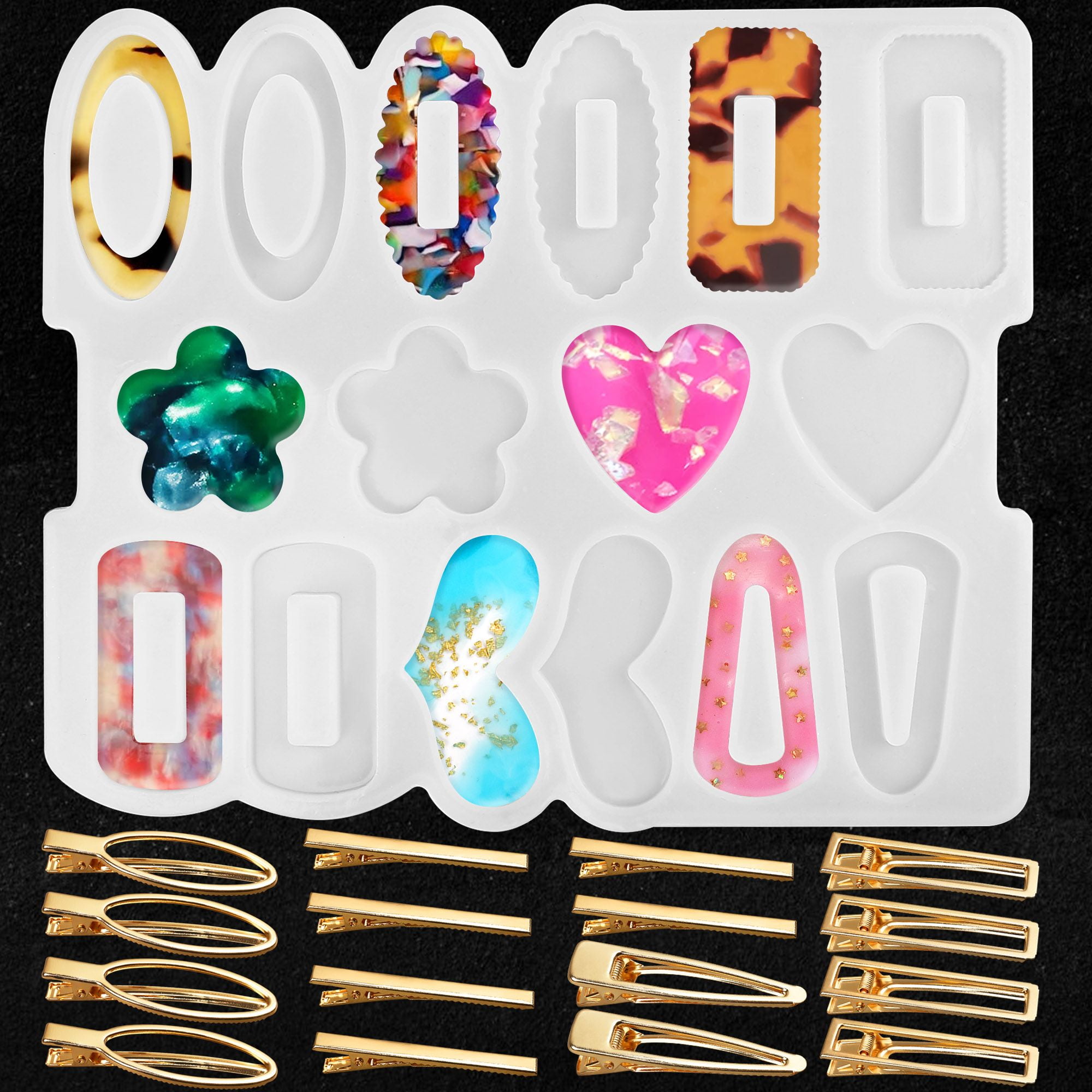 Epoxy Resin Molds, Hair Clip Silicone Molds for Resin Casting, with