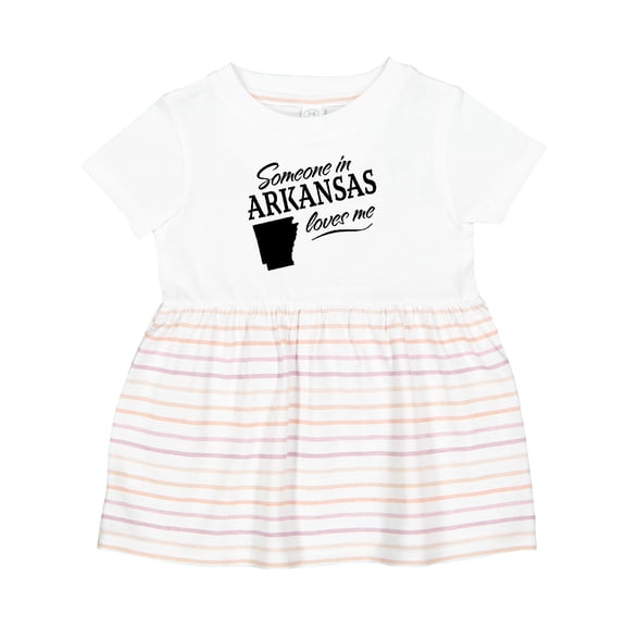 Inktastic Someone in Arkansas Loves Me Girls Baby Dress