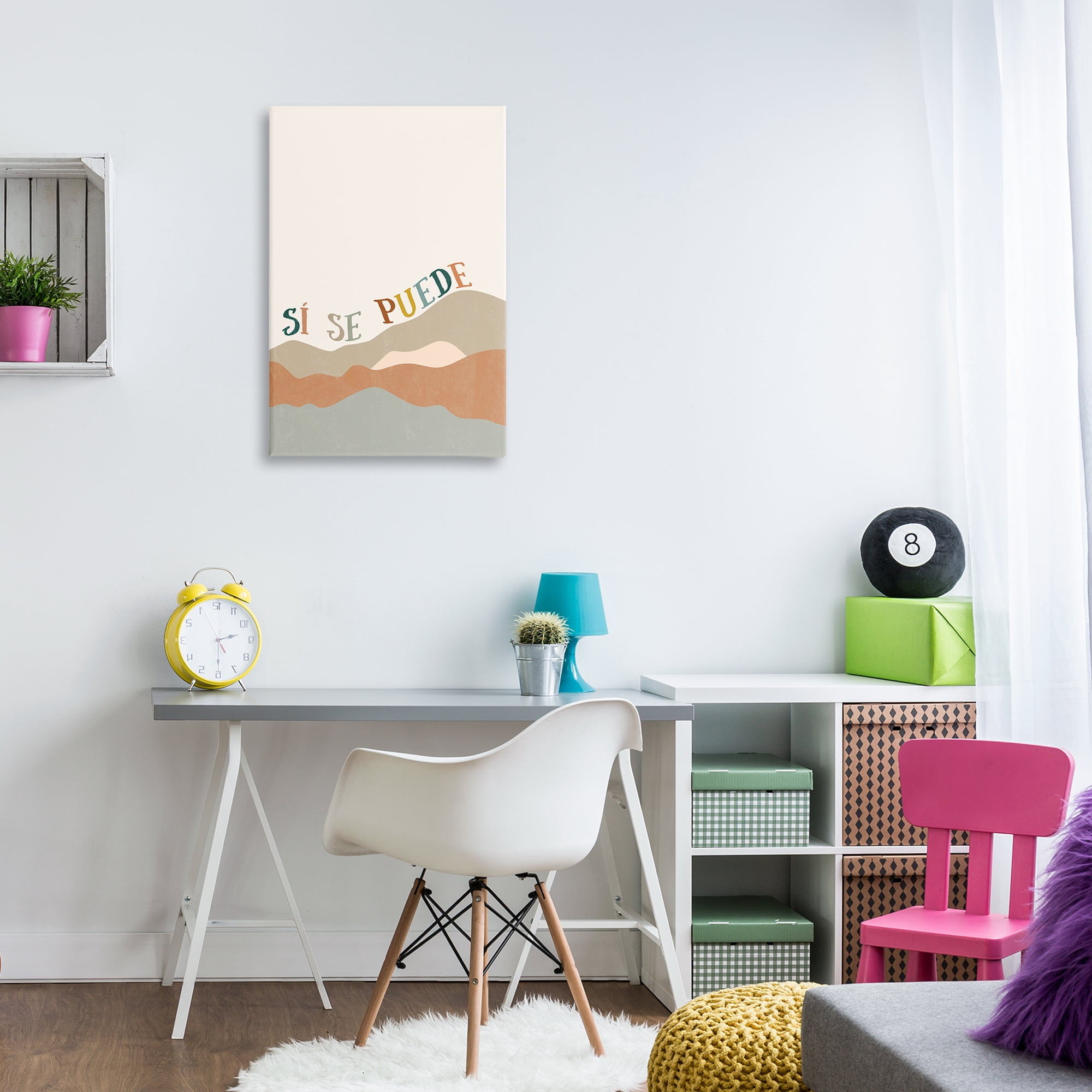 Stupell Industries Sí Se Puede Montañas Inspirational Quotes & Sayings Painting Wrapped Canvas Art Print Wall Art, 20 x 30