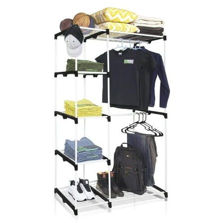 Furinno WS15005WH Wayar Double Rod Freestanding Closet ...