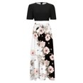 thumbnail image 3 of WILLBEST Vestidos Casuales De Verano Para Mujer 2025, Vestido Largo Cruzado De Manga Corta Con Estampado Floral Y Dobladillo Con Volantes De Patchwork, Vestido De Corte A, 3 of 3
