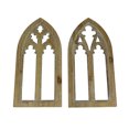 thumbnail image 1 of Set of 2 Whitewashed Wood Gothic Arch Window Frame Wall Hangings - Sculptural Elegance for Your Home Decor - 15.75 Inches High,Timeless and Enchanting Ambiance, 1 of 3