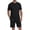 Black, variant on LANBAOSI Mens Pajama Set Summer Ribbed Knit Lounge Short Set 2-Piece Breathable Soft Sleepwear Set Size L